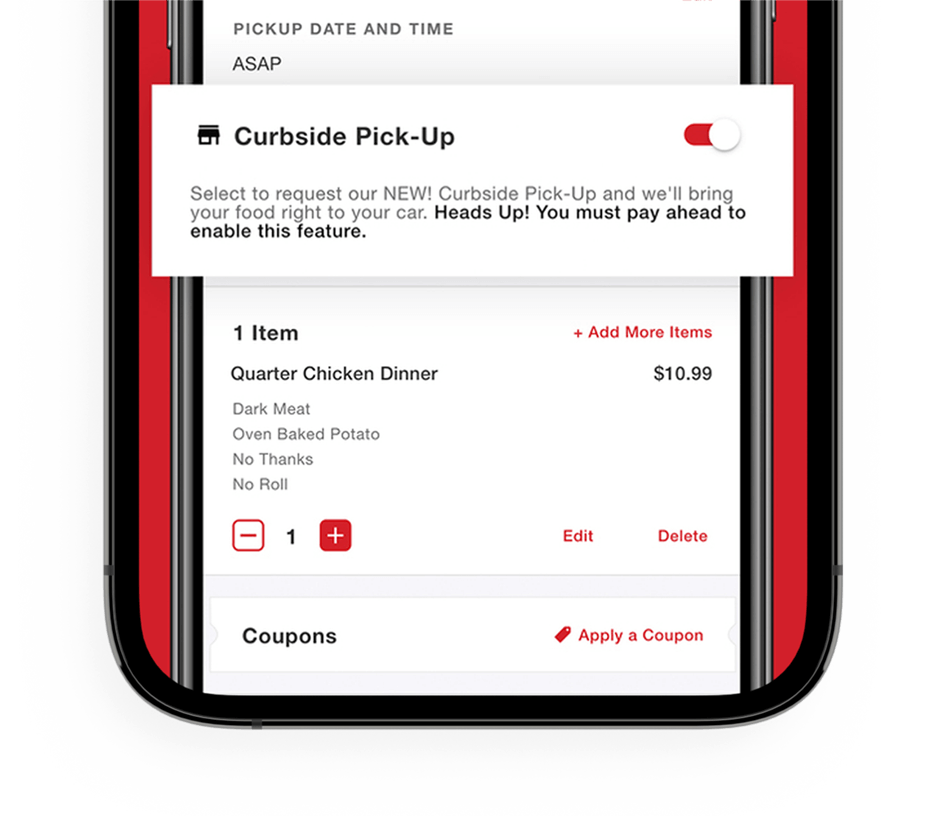 swiss chalet curbside pickup screenshot
