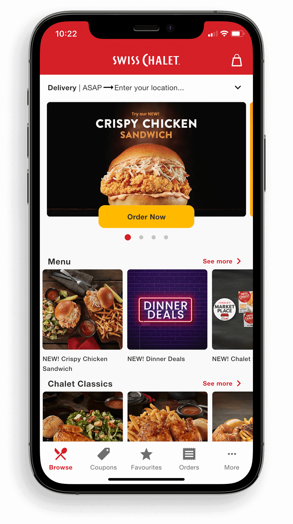 swiss chalet home screen screenshot