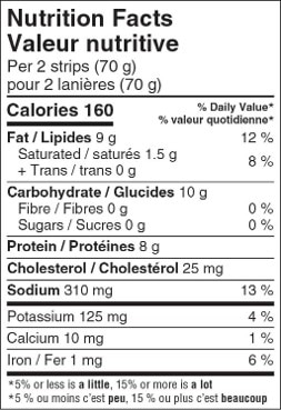 nutrition facts label